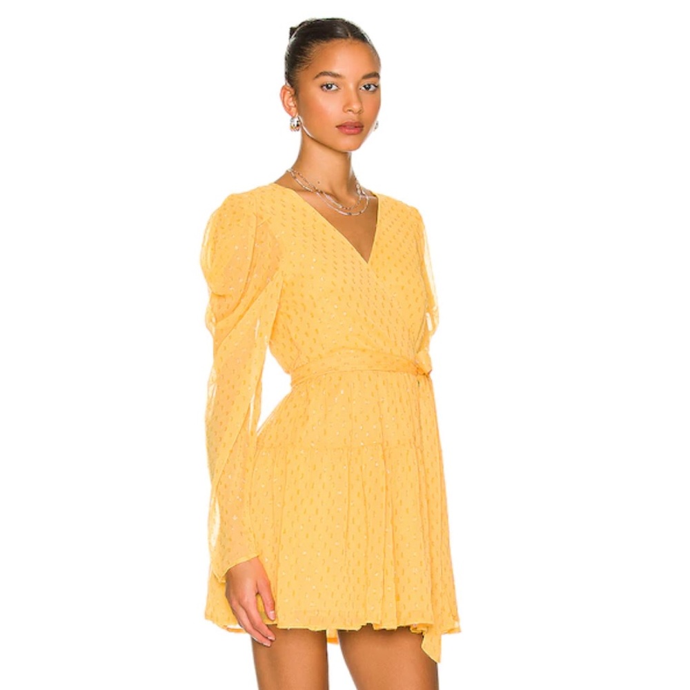 Revolve Lovers and Friends Morgan Mini Dress in Golden Yellow